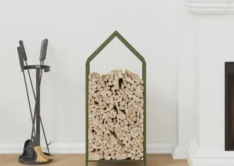 Suport pentru lemne de foc Verde măsline Oțel laminat la rece - 3/5