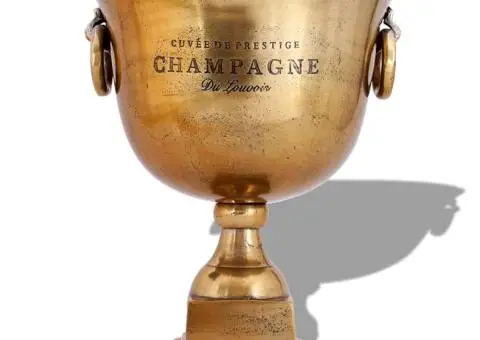 Frapieră pentru șampanie, model cupă trofeu, maro - 3/5