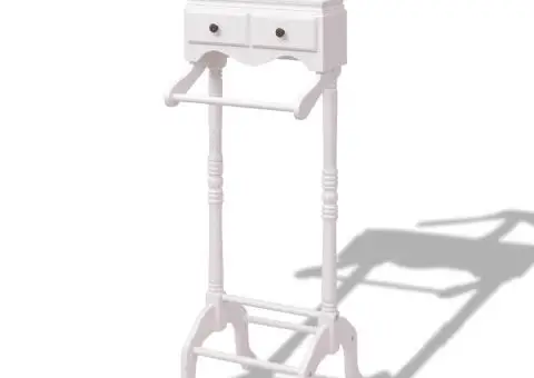 Organizator îmbrăcăminte cu dulap din lemn, alb - 1/5