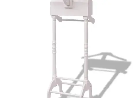 Organizator îmbrăcăminte cu dulap din lemn, alb - 2/5