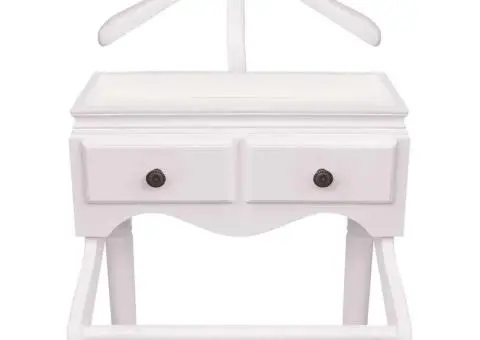 Organizator îmbrăcăminte cu dulap din lemn, alb - 3/5