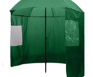 vidaXL Umbrelă pentru pescuit, verde, 240x210 cm