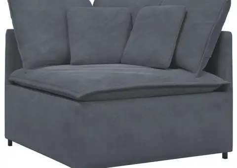 Canapea modulară cu perne catifea gri închis - 3/5