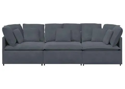 Canapea modulară cu perne catifea gri închis - 5/5