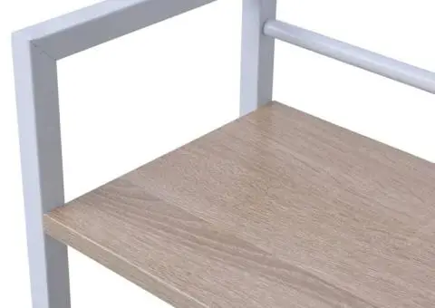 Birou cu bibliotecă, 4 rafturi, stejar - 4/5