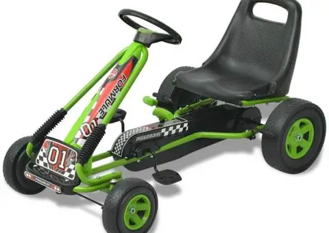 vidaX Kart cu pedale cu șezut reglabil verde - 1/5