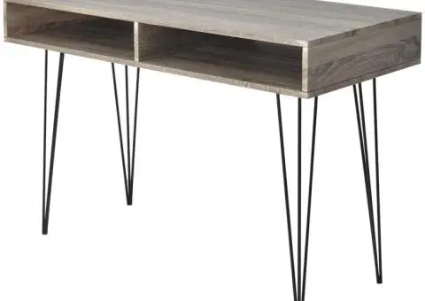 Birou cu 2 compartimente, gri - 1/4