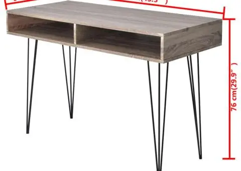 Birou cu 2 compartimente, gri - 4/4