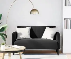 vidaXL Canapea loveseat neagră 109 cm catifea