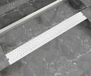vidaXL Rigolă duș liniară, model bule, oțel inoxidabil, 930 x 140 mm