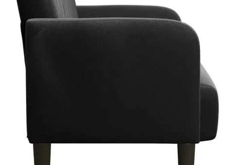 Canapea loveseat neagră 109 cm catifea - 4/5