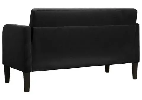 Canapea loveseat neagră 109 cm catifea - 5/5