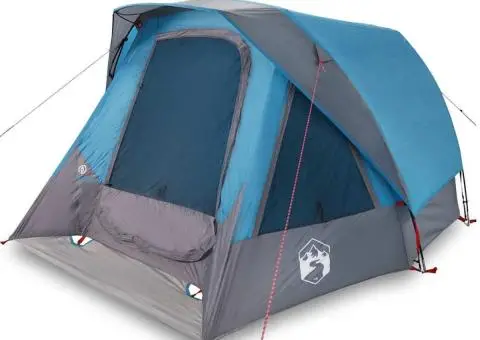 Cort de familie pentru 6 persoane, albastru, impermeabil - 2/5