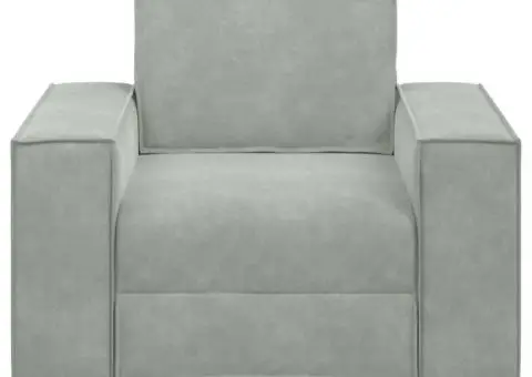 Canapea scaun gri deschis 60 cm catifea - 4/5