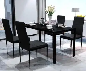 vidaXL Set mobilier de bucătărie, cinci piese, negru