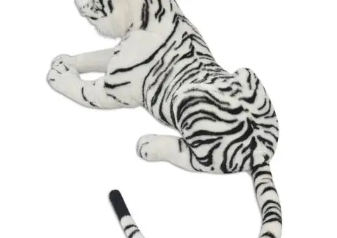 Tigru de jucărie din pluș, XXL, alb - 3/5