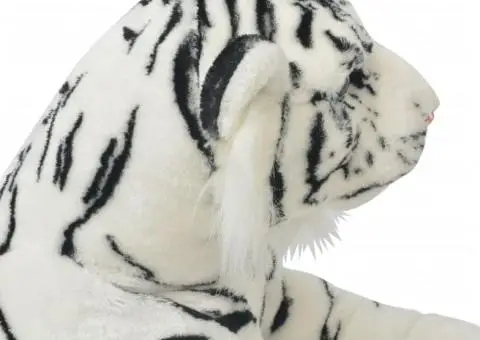 Tigru de jucărie din pluș, XXL, alb - 4/5