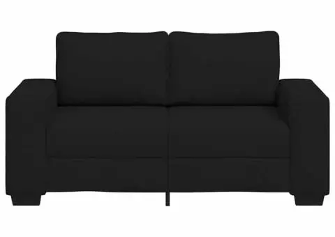 Canapea cu 2 locuri, neagră, 120 cm, material textil - 4/5