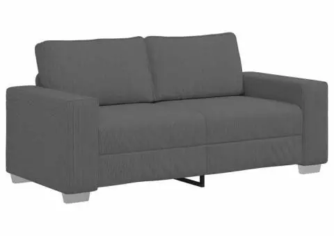 Canapea de tip lovesea gri închis 140 cm țesătură velur - 2/5