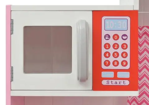 Bucătărie de jucărie din lemn 82 x 30 x 100 cm, roz și alb - 5/5