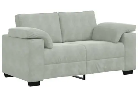 Canapea lovesea gri deschis 120 cm catifea - 2/5