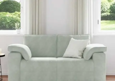 Canapea lovesea gri deschis 120 cm catifea - 3/5