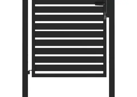 Poarta de gradina incuiabil neagra 100x100 cm aluminiu - 2/5