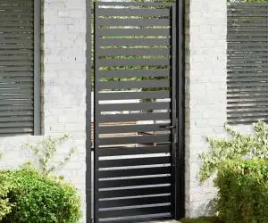 vidaXL Poarta de gradina incuiata neagra 100x200 cm aluminiu