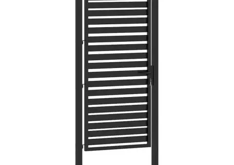 Poarta de gradina incuiata neagra 100x200 cm aluminiu - 4/5