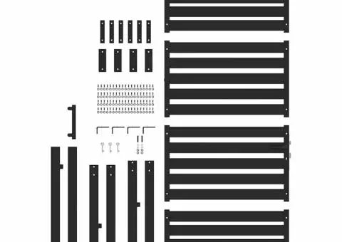 Poarta de gradina incuiata neagra 100x200 cm aluminiu - 5/5