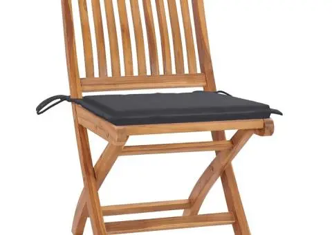 Scaune de grădină pliabile cu perne, 6 buc., lemn masiv de tec - 3/5