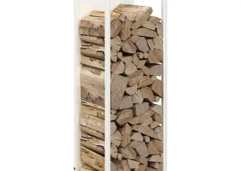 Suport pentru lemne de foc alb 25x25x80 cm Oțel laminat la rece - 4/5