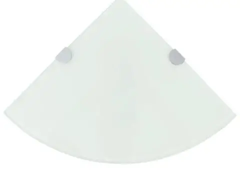 Raft de colț cu suporți din crom, sticlă, 25 x 25 cm - 1/5