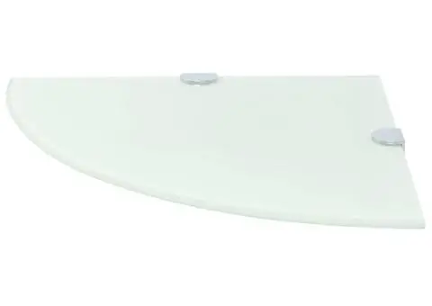 Raft de colț cu suporți din crom, sticlă, 25 x 25 cm - 2/5