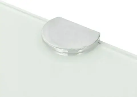 Raft de colț cu suporți din crom, sticlă, 25 x 25 cm - 4/5