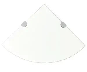 Raft de colț cu suporți de crom din sticlă transparentă 35 x 35 cm
