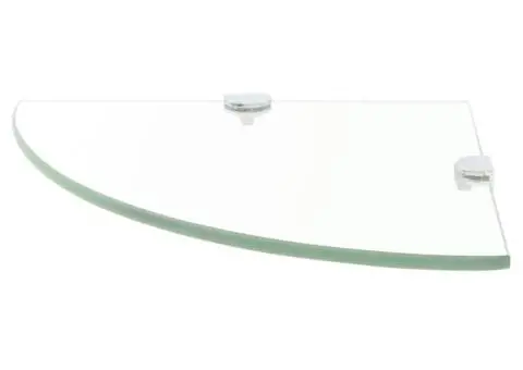 Raft de colț cu suporți de crom din sticlă transparentă 35 x 35 cm - 2/5