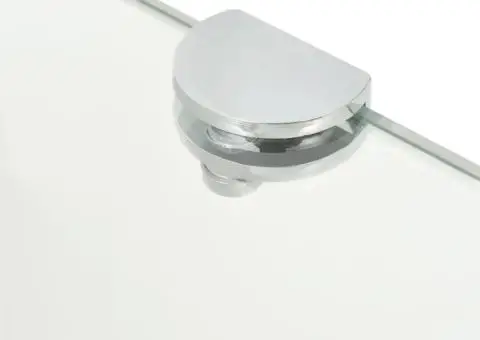 Raft de colț cu suporți de crom din sticlă transparentă 35 x 35 cm - 4/5