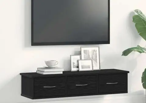 Dulap de perete Stejar negru 88x26x18,5 cm Lemn prelucrat - 1/5