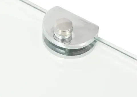 Raft de colț cu suporți de crom din sticlă transparentă 35 x 35 cm - 5/5