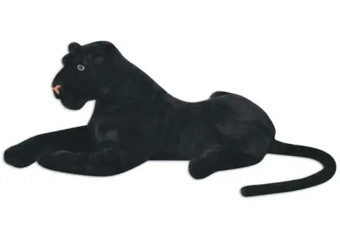 Panteră de jucărie din pluș, negru, XXL - 2/5