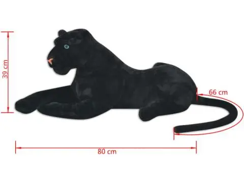 Panteră de jucărie din pluș, negru, XXL - 5/5