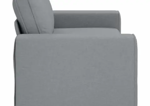 Canapea cu 2 locuri, țesătură gri deschis, 140 cm - 5/5