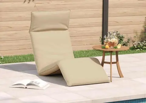 Șezlong pliabil Bej 175x54x8,5 cm țesătură Oxford - 3/5