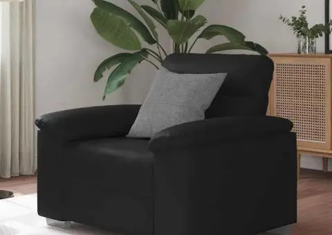 Canapea scaun negru 60 cm piele artificială - 1/5