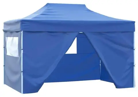 42512 Foldable Tent Pop-Up with 4 Side Walls 3x4,5 m Blue - 1/5