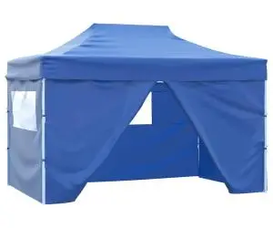 42512 vidaXL Foldable Tent Pop-Up with 4 Side Walls 3x4,5 m Blue