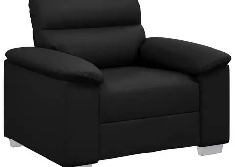 Canapea scaun negru 60 cm piele artificială - 2/5