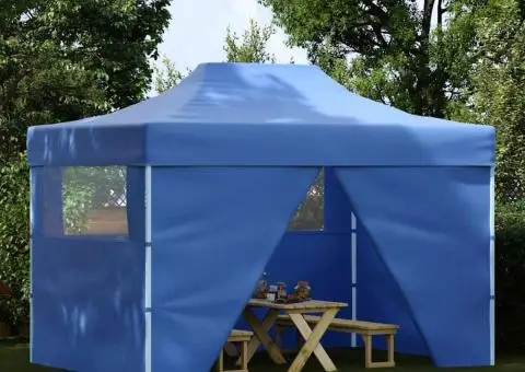 42512 Foldable Tent Pop-Up with 4 Side Walls 3x4,5 m Blue - 2/5