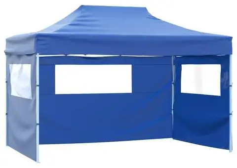 42512 Foldable Tent Pop-Up with 4 Side Walls 3x4,5 m Blue - 4/5